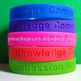 Translucent Silicone Rubber Band Bracelet , Bulk Personalized Sports Silicone Bracelets